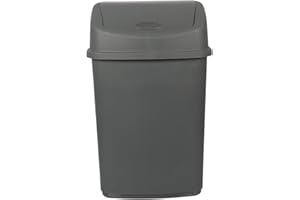 Jolie Max 35L Large Swing Top Kitchen Bin - Plastic Dustbin with Flip Top Lid - Ideal for Home and Office Waste Management - Easy to Clean, Recycle Rubbish Bin. (Full Anthracite)