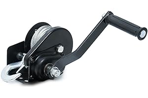 Dragon Winch Cabrestante manual 800 lbs / 360 kg con gancho y cable de acero 10m. para embarcaciones pequeñas, motos, vehículos y talleres | torno manual con freno de fricción autobloqueante