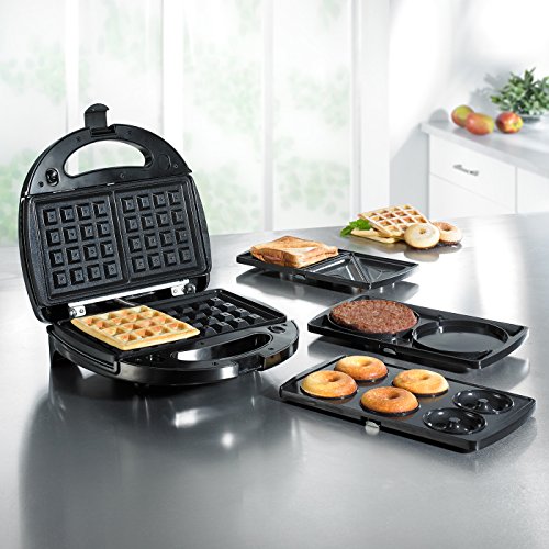 BEEM Multi-Star Superior 5-in-1, für Waffeln, Sandwiches, Hamburger, Donuts, Rösti oder Kartoffelpuffer, gebürstetem Edelstahl/schwarz - 2