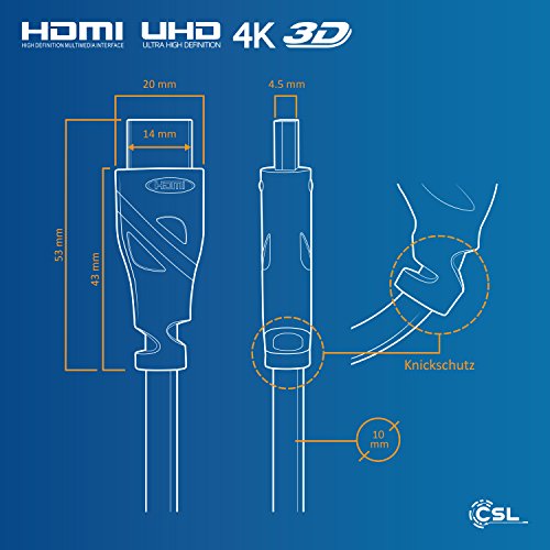 15m – Ultra HD 4k HDMI Kabel | High Speed with Ethernet | Kabel 3 fach geschirmt / inkl. Stecker- und Kontaktschirmung | 4K Ultra HD 2160p bei 30 Hz / Full HD 1080p | 3D / ARC / CEC | AWG24 (Kabeldurchschnitt für Überlängen) | weiß | 15,0 Meter - 4