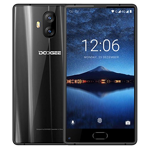 Smartphone Ohne Vertrag, DOOGEE MIX Lite 4G Dual SIM Handy Android 7.0 mit Fingerabdrucksensor, 5.2 Zoll HD IPS Display, 2GB RAM 16GB ROM, MT6737 Quad Core Prozessor, Dual 13 MP Hauptkamera - Schwarz