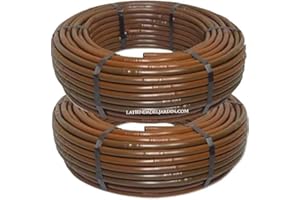 Suinga Tuyau d'arrosage goutte à goutte 16 mm 200m, Espacement de 33 cm entre les goutteurs, marron