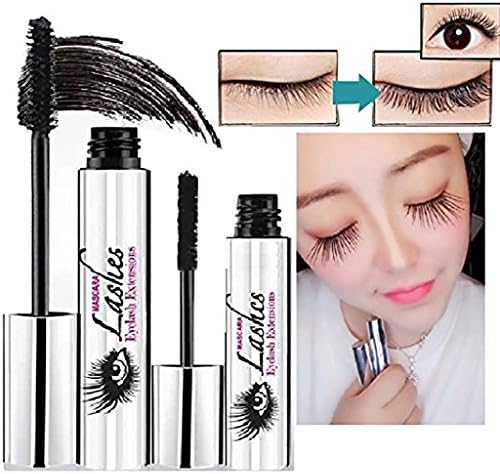 Prevently 4D Mascara Cream, New Creative Makeup Lash Cold Waterproof Mascara, Eye Black, Eyelash Extension Warm Water Washable Mascara Crazy-long Style Mascara Combination Set (Black)