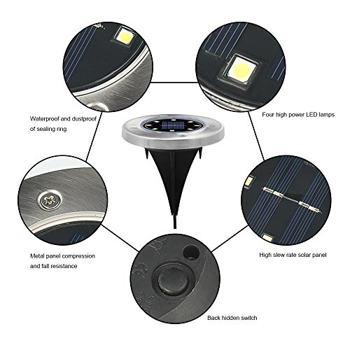 8LED Solarbetriebene LED Bodeneinbauleuchte Außenleuchte Solar Leuchte