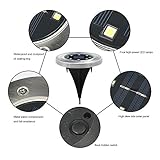 8LED Solarbetriebene LED Bodeneinbauleuchte Außenleuchte Solar Leuchte - Wasserdicht Solar Path Lights Garten Landschaft Beleuchtung Lampe für Yard Auffahrt Rasen Pathway (8Pack) - 4