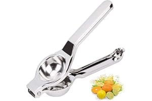KAKKI Stainless Steel Lemon Juicer Squeezer Hand Press Dishwasher Proof Portable Light Weight Heavy Duty Multifunctional Tool Ideal for Citrus Fruits (7cm X 20cm)