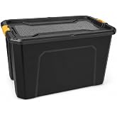 Orret Home 100 Litre Ekstra B&uuml;y&uuml;k Saklama Kutusu, Kapaklı Kilitli Plastik Organizer, B&uuml;y&uuml;k Takım Sandığı, Oto Bagaj Garaj At&ouml;
