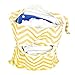 2-Zip Baby Cloth Diaper Bag Wave Pattern Yellow and White