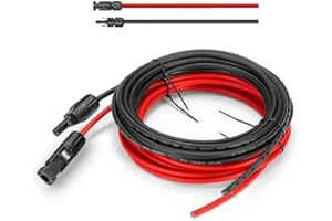 Solarsys® - 4m Câble Solaire 4 mm² Professionnel avec Photovoltaïques Fiche à une Extrémité, Câble d'extension Solaire 4mm² 12AWG Max DC 1500V, Certification TÜV, 4 Mètres