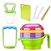 Produktbild HTTMYY Baby Food Grinder SchüSseln Obst Feeder Prozessor Saft Pressmaschine Regenbogen Farbe Bissbeutel Gepresster LöFfel