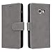 Price comparison product image Prologfer Hülle kompatibel mit Samsung Galaxy A5 2017 Grau Lederhülle Handytasche Karten Slot Cover Magnetverschluss Flip Standfunktion mit Magnet Schutzhülle für Samsung A5 2017 Handyhülle