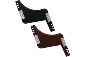 XENQITO 2 Stücke Bartschablone Beard Shaper Bart Schablone Bartkamm Bart Formung Werkzeug, Bart Shaper Beard Design, Bartschablone für kinderleichtes Schneiden für perfektes Bart Styling