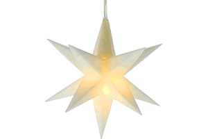 ‎SPETEBO Spetebo LED Weihnachtsstern 3D warm weiß 12 cm mit Timer - weiß - Deko Leuchtstern Batterie betrieben für Innen - Stern Leuchte Fensterdeko Weihnachten Advent Winter Deko Beleuchtung