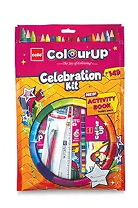 Cello ColourUp Celebration Kit - Gift Pack | Wax Crayon | Oil Pastel | 12 Sketch Pens | Colour Bomb Pen | Mechanical Pencil | Free Activity Book | Hobby Stationery for Kids | Best for Gifting