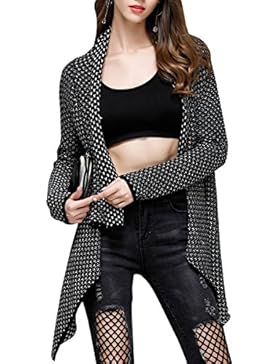 ELLAZHU Donna Cardigan A Maglia Stampato Irregolare Con Maniche Lunghe Per Autunno YY09