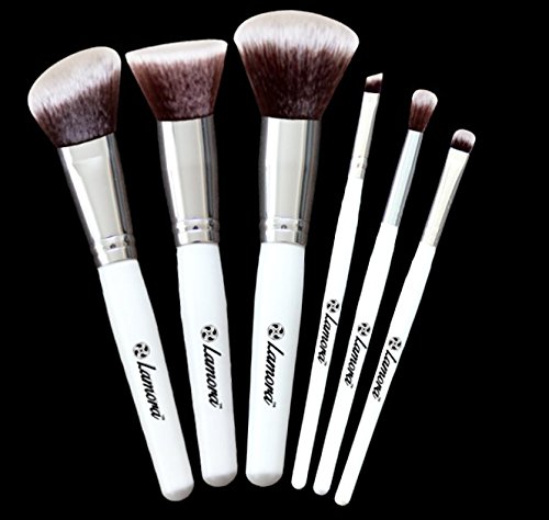 Blush Brush Set - Essential 6pc Make Up Kit With Kabuki Eyeshadow Foundation Powder Brushes