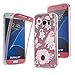 Price comparison product image NWNK13® Samsung Galaxy S7 EDGE Plain / Patterned Floral Shock Absorbing 360° Protective Front and Back Complete TPU Silicon Gel Case Cover with Card Organiser.