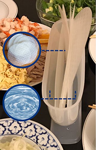dailyTT | Innovative Reispapier Wasserschale, Halter mit zweifachem Fach zum Befeuchten für kleines und großes Reispapier | für vietnamesische Sommerrollen + asiatische Frühlingsrollen + andere Speisen | ideales, smartes Gadget für Dinner und Geburtstags Party | Halterung, Reispapierhalter, Wasserschüssel, 3 Case Rice Paper / Egg Roll / Spring Roll Water Bowl, Wrapper Tray - 4