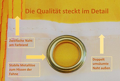 Deutschland – Europa – Amerika Flagge & deutsche Fahne mit doppelter Naht & 2 Messing-Ösen | Europaflagge amerikanische Flagge – Deutschlandfahne – Europafahne | Flaggen Fanartikel 90 x 150 cm & 60 x 90 cm - 4