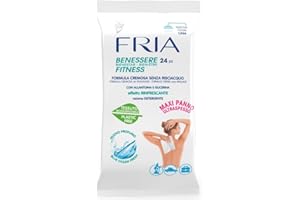 Fria Benessere Fitness, Panni Doccia Fuori Casa con Formula Cremosa Senza Risciacquo, Effetto Rinfrescante, Confezione da 24 Maxi Panni Ultraspessi