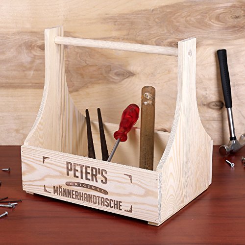 Cera & Toys® Bierträger oder Werkzeugkiste – Männerhandtasche – mit Gravur Ihres Wunschnamens - 3
