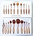 Goldrose 10 pcs Soft Oval Toothbrush Mermaid Multipurpose Makeup Brush Set Foundation Brushes Cream Contour Blush Powder Concealer Brush Cosmetics Tool (Gold)