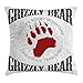 Produktbild VVIANS Cabin Decor Throw Pillow Cushion Cover by, Grunge Grizzly Bear Footprint Emblem Dangerous Wildlife Rocky Mountains, Decorative Square Accent Pillow Case, 18 X 18 Inches, Grey Red White