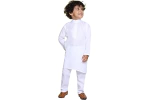 AJ DEZINES Kids Cotton Solid Kurta Pyjama Set For Boys