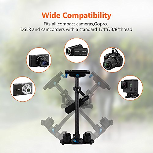 Stablisateur A Main Stablisateur Vid  o Professionnel 40cm avec Plateau Rapide 1 4    et 3 8  Vis  1 1-9 5lbs   pour Cam  ra Cam  scope DV SLR DSLR Sony Canon Nikon Pentax Olympus Fuji etc