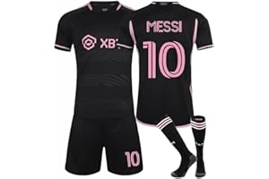 Osznmmg Maillots de football pour enfants, n ° 10 Nouvelle maison maillot de football maillot short chaussettes ensemble, séchage rapide maillot de football kit d'entraînement enfants garçons