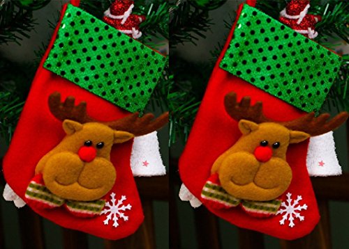 Preisvergleich Produktbild 2er Set Nikolausstiefel Elch mit kostenloser Lieferung