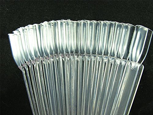dealglad® 50 False Nail Art Tipps Sticks Nagellack Farbe Karte Teller Display Stoffproben Nail Art Praxis Vorlagen, plastik, durchsichtig, 12,7 cm - 4