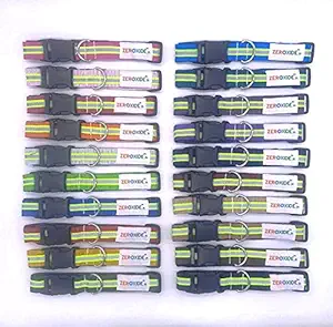 ZEROXIDE Reflective Dog Collars, Pack of 5, Multicolor - Assorted (PRT-TN-5)