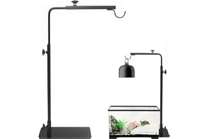 Joycabin Reptilvärmelampshållare, justerbar höjd och bredd, för terrarier med olika höjder, termisk reptillampa, svart, glödl