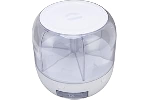 ‎UXSIYA Uxsiya Reisspenderbehälter, Getreidespeicherorganisation Anti-Feuchtigkeit Sechs Gitter Abnehmbare Abdeckung Weiß für die Küche(#1)