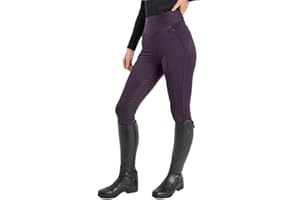 AUTUMNN EQUESTRIAN Riding Tights Equestrian Ladies High Line Full Seat Silicone Grip with Phone Pockets Horse Riding/Gym/Yoga Leggings Tights Breeches Equine