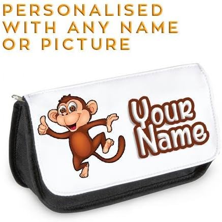 Personalised Monkey Pencil Case DS Case Clutch Make Up bag Christmas gift Chimp