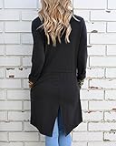 Damen Asymmetrisch Langarm Pullover Outwear Jacke Trenchcoat Cardigan Parka Strickwaren - 3