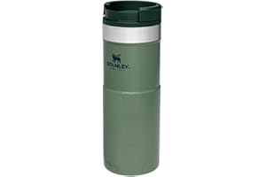 Stanley NeverLeak Leakproof Travel Mug 0.47L - Keeps Hot for 7 Hours - Thermos Flask for Coffee, Tea & Water - BPA-Free - Stainless Steel Flask for Hot Drink - Dishwasher Safe - Hammertone Green