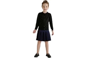 SMILING PINKER Girls Sweater Cardigan Cotton School Uniform Knitted Cardigans for Kids