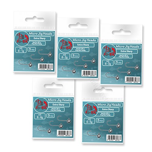 Micro Jig Heads size 6 1-5g LRF Ultra Light Soft Lure Drop Shot Fishing Set