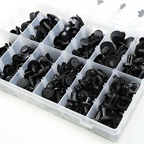 KIPTOP 240 Stück Push Retainer Kit, Universal Auto Nylon Push Type Retainer Clip, die beliebtesten Größen & Anwendungen, Free Fastener Remover für GM Ford Toyota Honda Chrysler mit Kunststoff Aufbewahrungsbox - 2