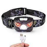Head Torch, Blusmart Headlamp LED Rechargeable USB CREE Headlight Perfect for Running Walking Camping Reading Hiking DIY and More (USB Cable Included)