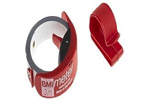 BMI 429341021 Ruban à mesurer avec frein/clip de ceinture, Rouge/blanc, 3 m x 16 mm