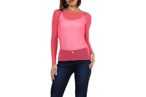 MISS ROUGE Señorita Roja: Camiseta, red,Top de Vela Transparente,Talla única 36-40