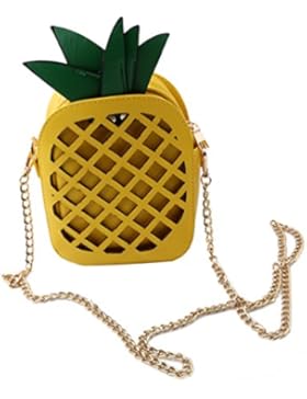 Albeey Damen Mädchen Umhängetasche Klein Ananas Abendtasche mit Reißverschluss