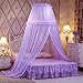 Produktbild Beige / Pink / Lila / Rot / Weiß / Aqua Grün / Jade Farbe 100% Polyestergewebe Einzelne Tür Anti-Moskito Runde Hängenden Typ Landung Hängende Kuppel Moskitonetz ( Farbe : Lila , größe : 1.5m (5 feet) bed )