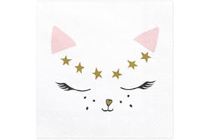 LUCK AND LUCK PartyDeco Conf.20 Tovaglioli di Carta Stampati Gattino, Cartone, Multicolore