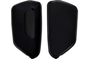 kwmobile Car Key Cover Compatible with VW Golf 8 3 Button Car Key - Soft TPU Fob Cover for Car Keys - Black High Gloss