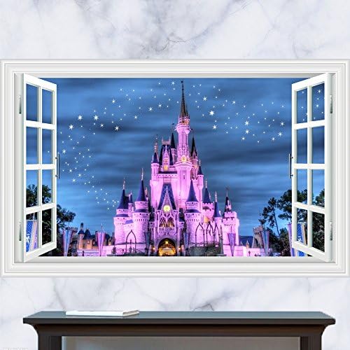 3D stars under the castle romantic couple room living room bedroom sofa background decorative wall stickers 60cmx 90cm